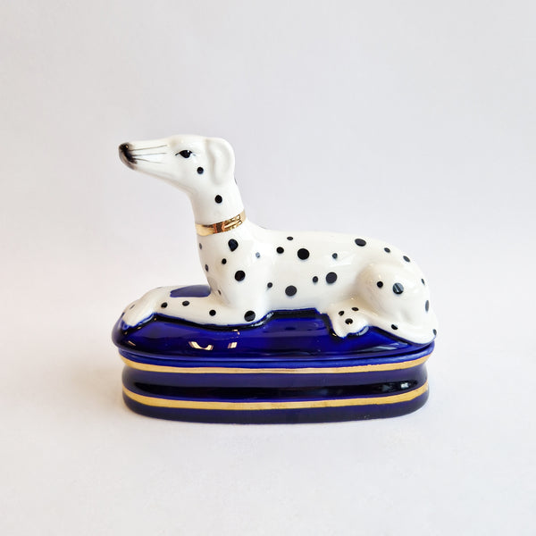 Vintage dog trinket box by Fitz & Floyd