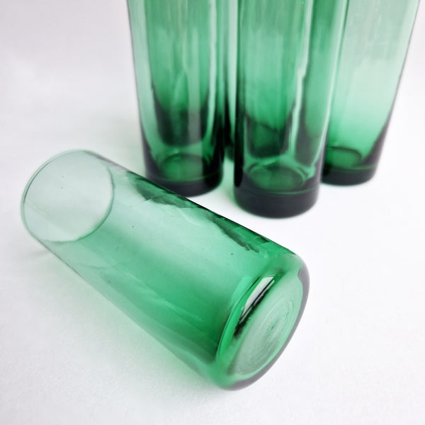 Vintage Empoli green glass tumblers (Set of 6)