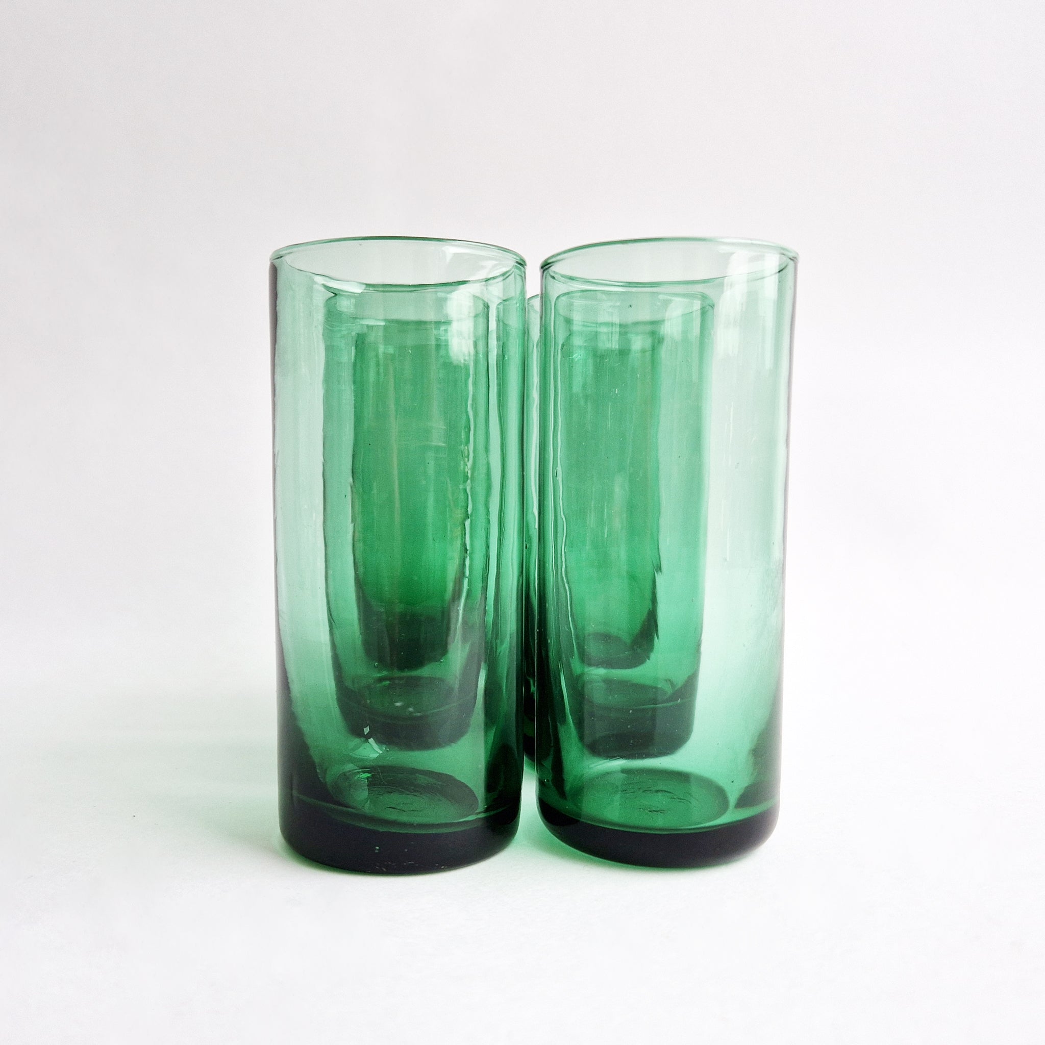 Vintage Empoli green glass tumblers (Set of 6)