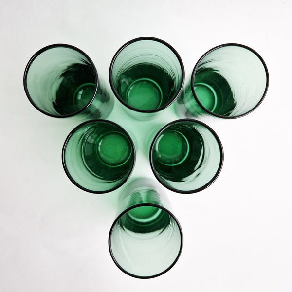 Vintage Empoli green glass tumblers (Set of 6)