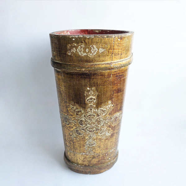 Vintage Florentine gilt wood umbrella stand