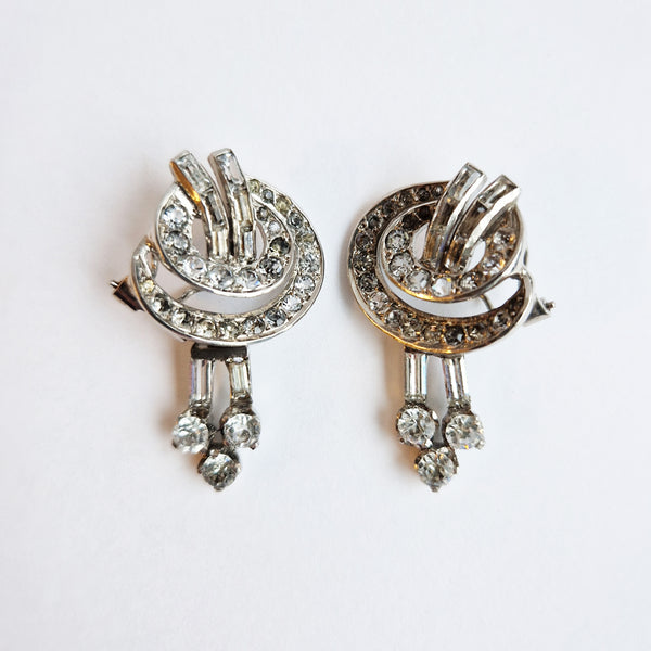 Vintage Art Deco style rhinestone earrings