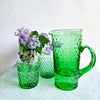 Vintage Empoli style green glass jug