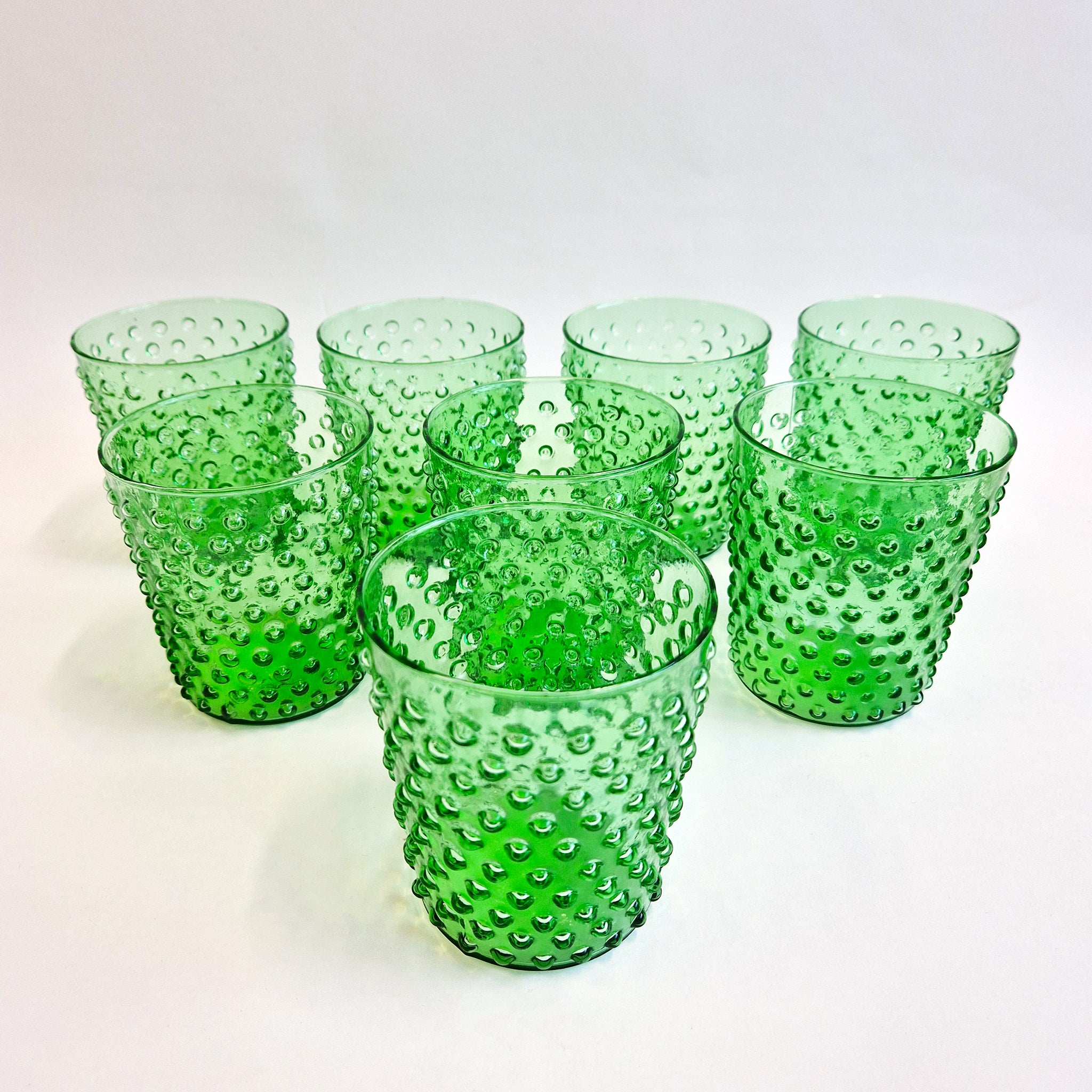 Vintage Empoli style green glass tumbler set