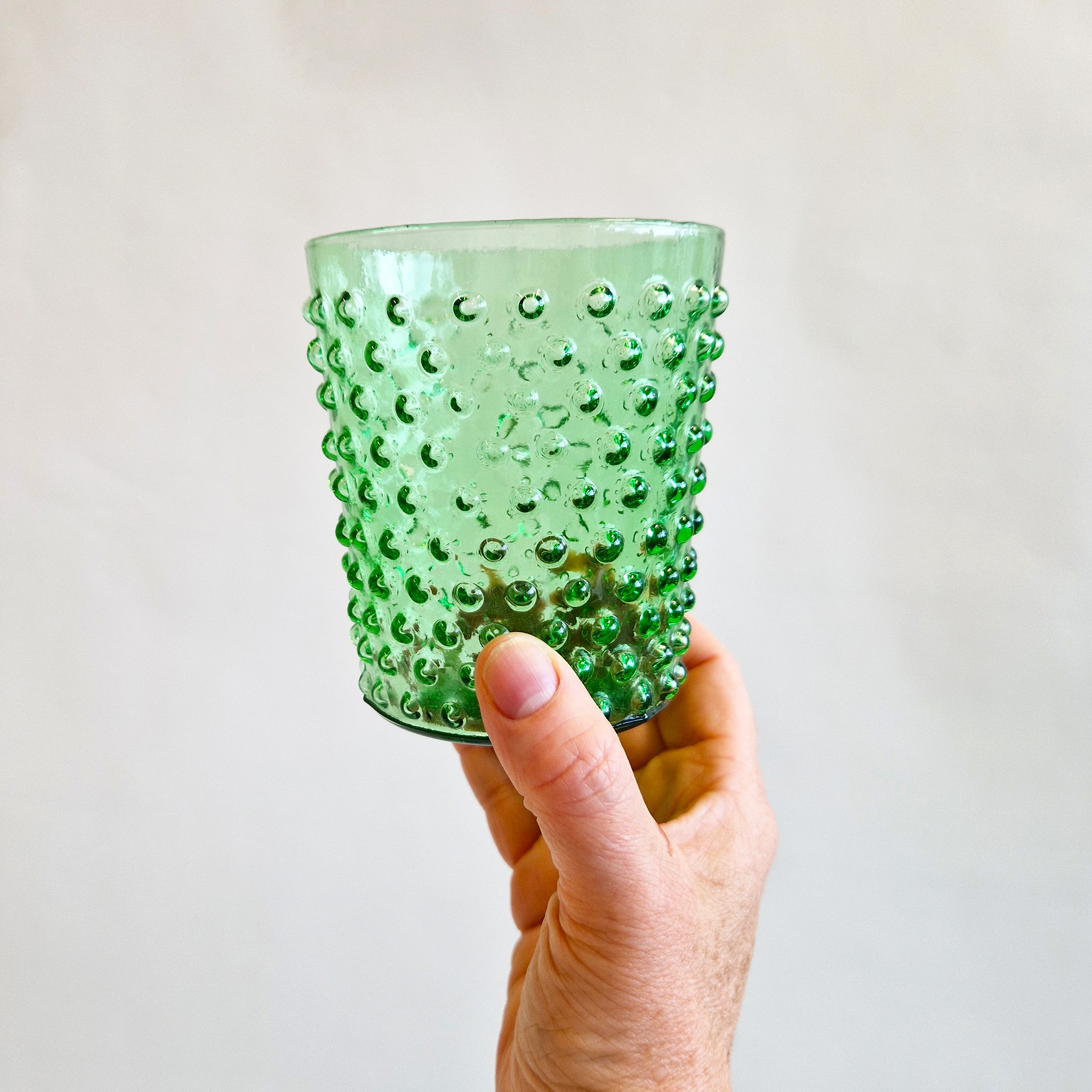 Vintage Empoli style green glass tumbler set