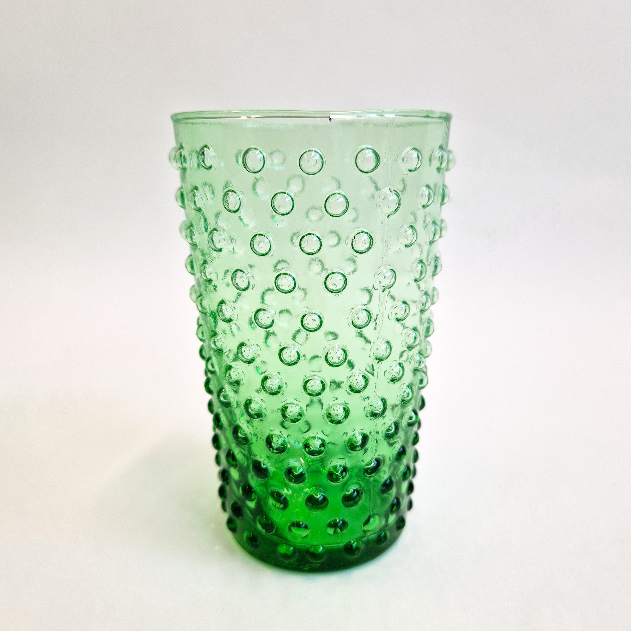 Vintage Empoli style green glass tall tumbler set