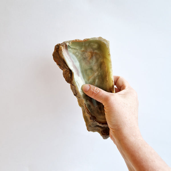 1970s Italian green onyx dish