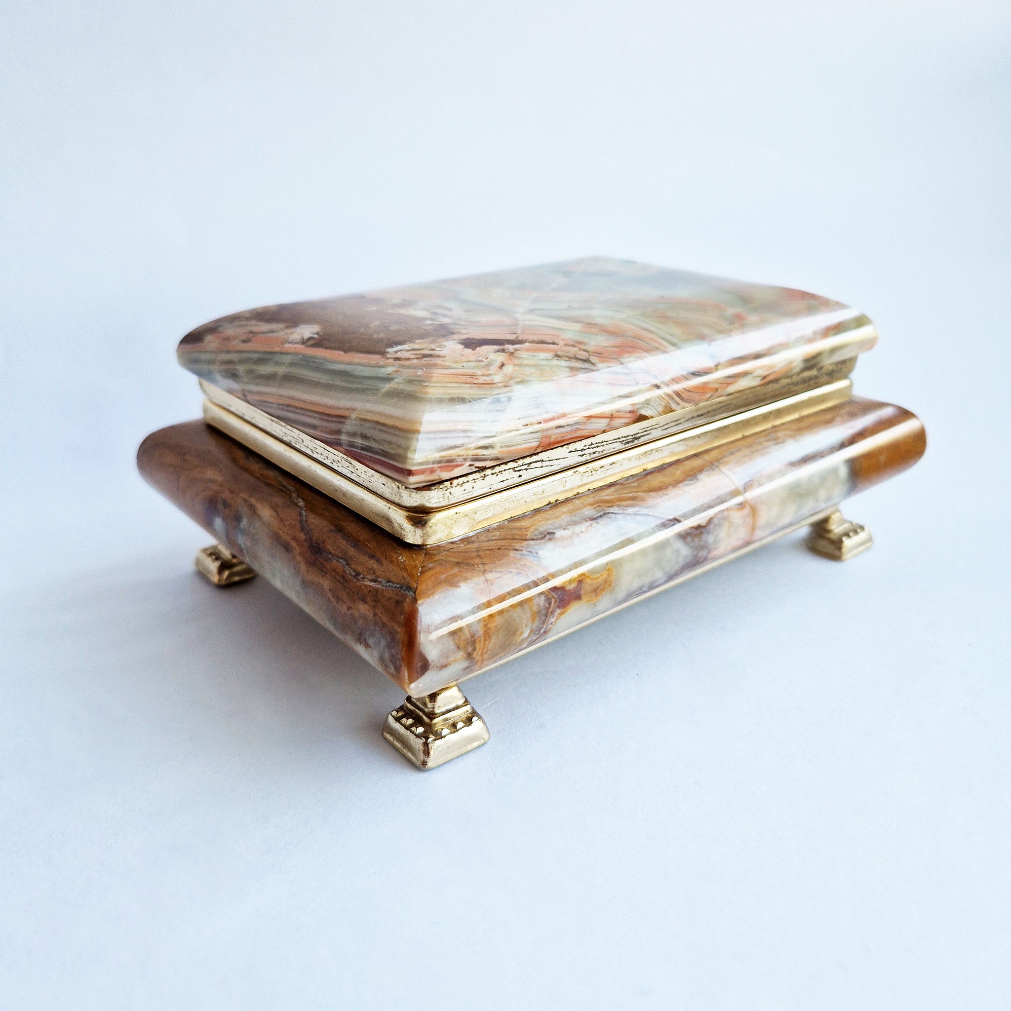 Mid-century Italian onyx jewelry box
