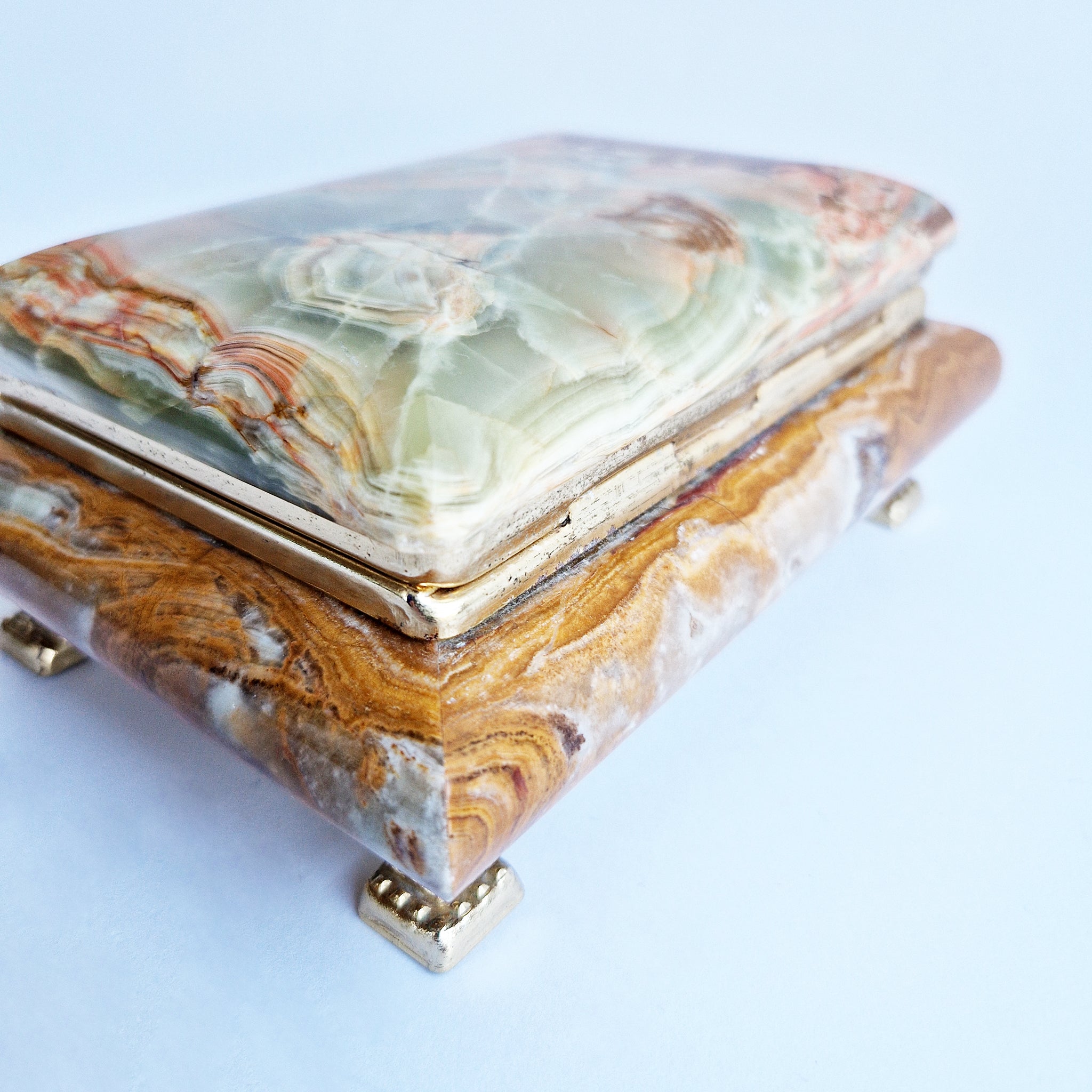 Mid-century Italian onyx jewelry box