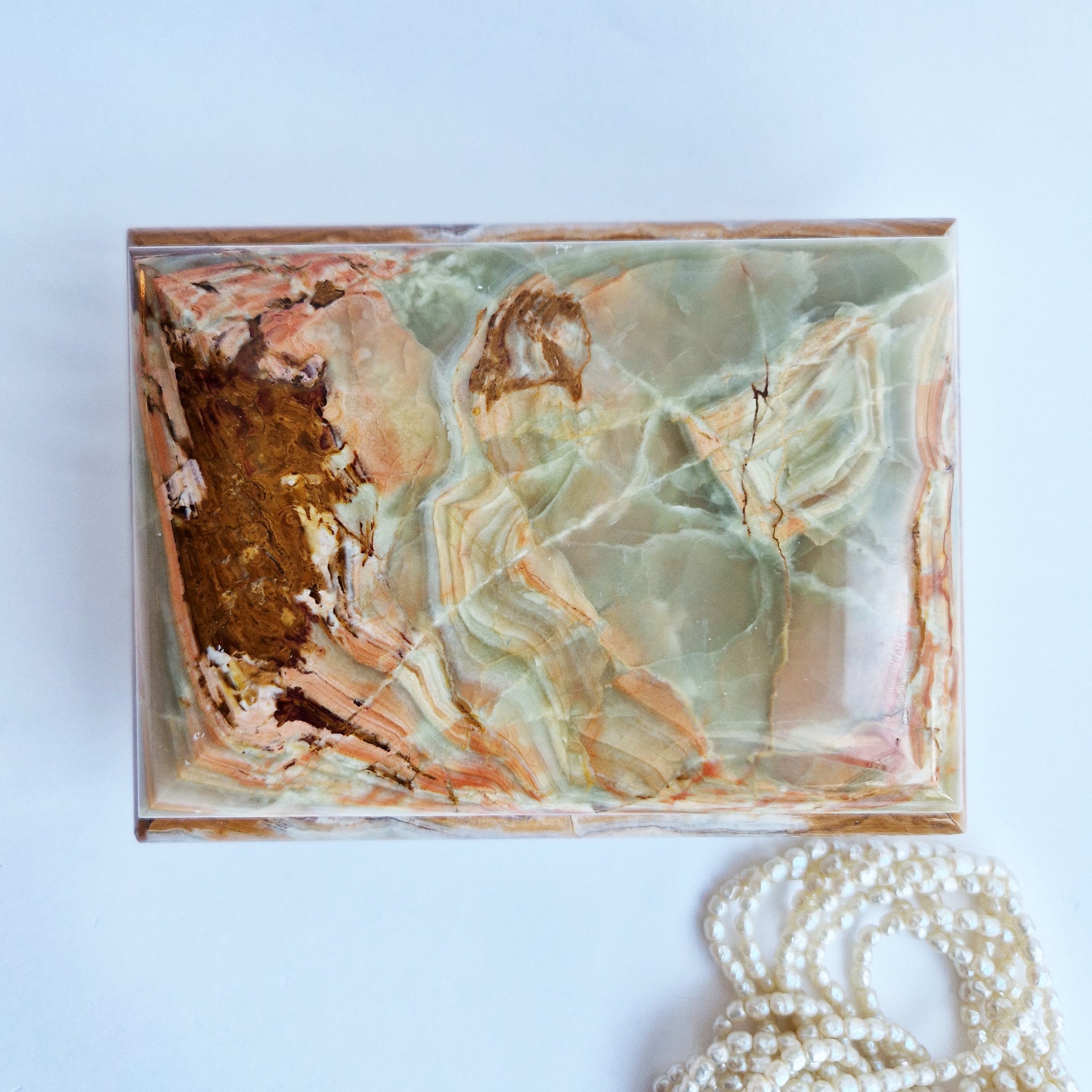 Mid-century Italian onyx jewelry box