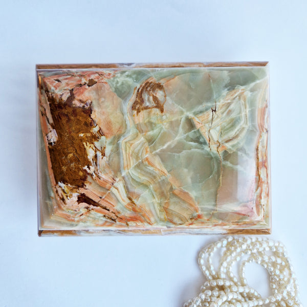 Mid-century Italian onyx jewelry box