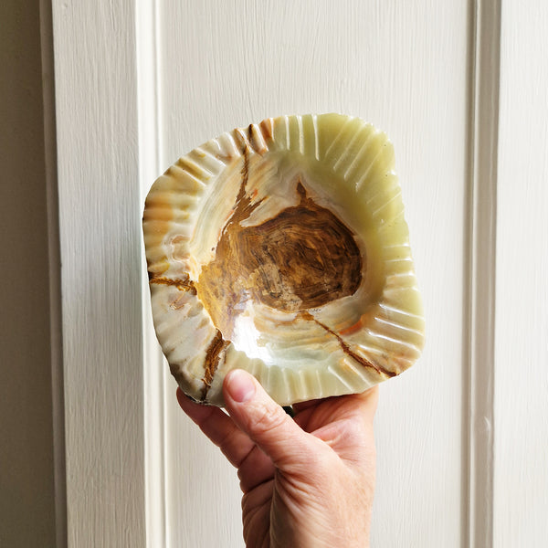 Vintage Italian green onyx dish