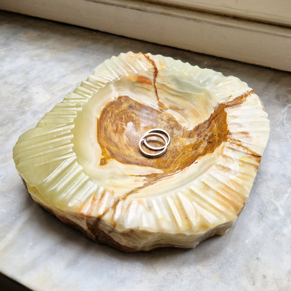 Vintage Italian green onyx dish