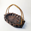 Vintage carved wooden basket