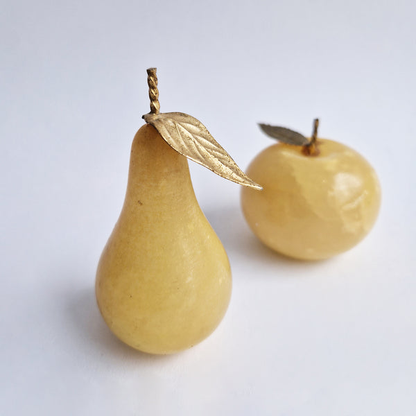 Vintage Italian alabaster apple and pear