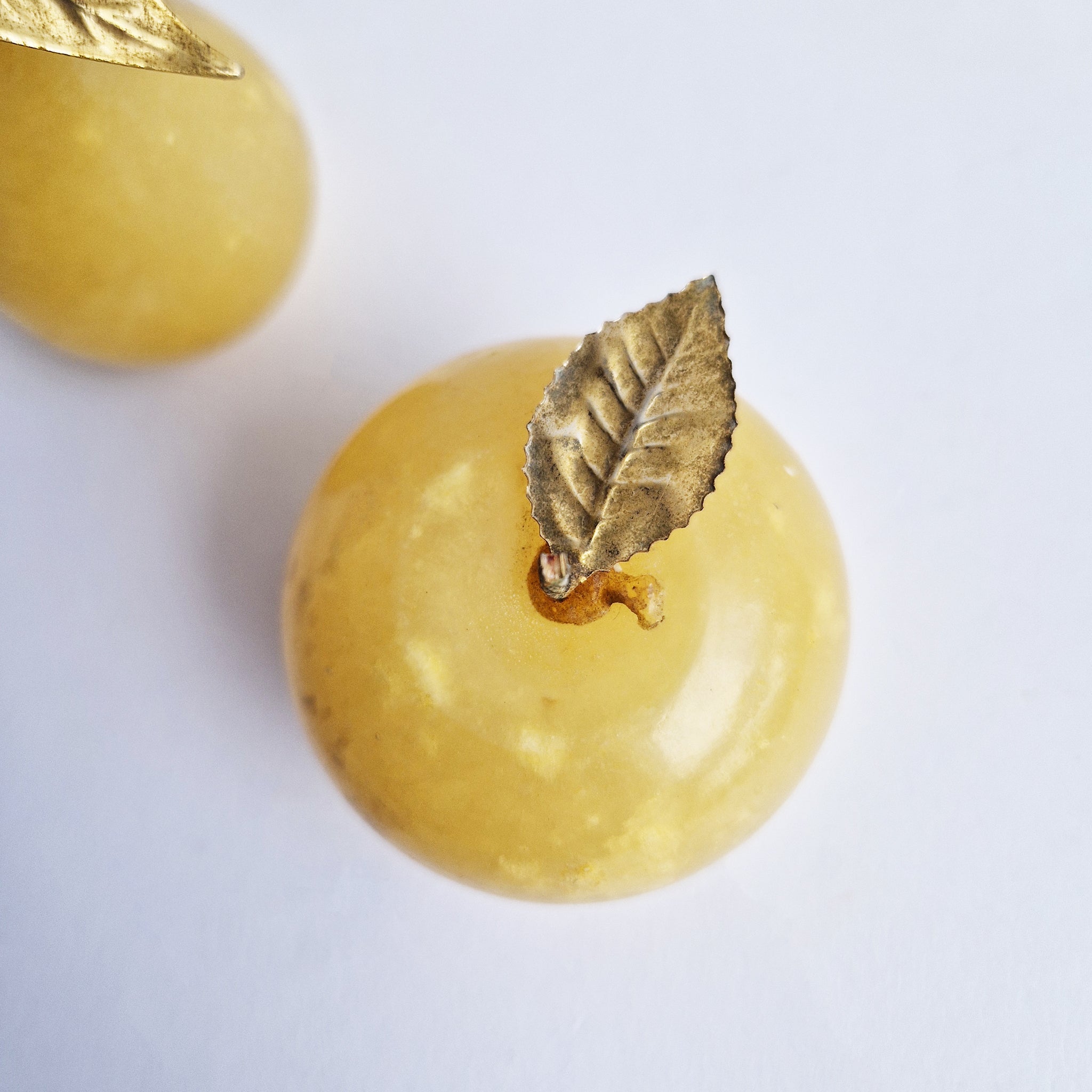Vintage Italian alabaster apple and pear