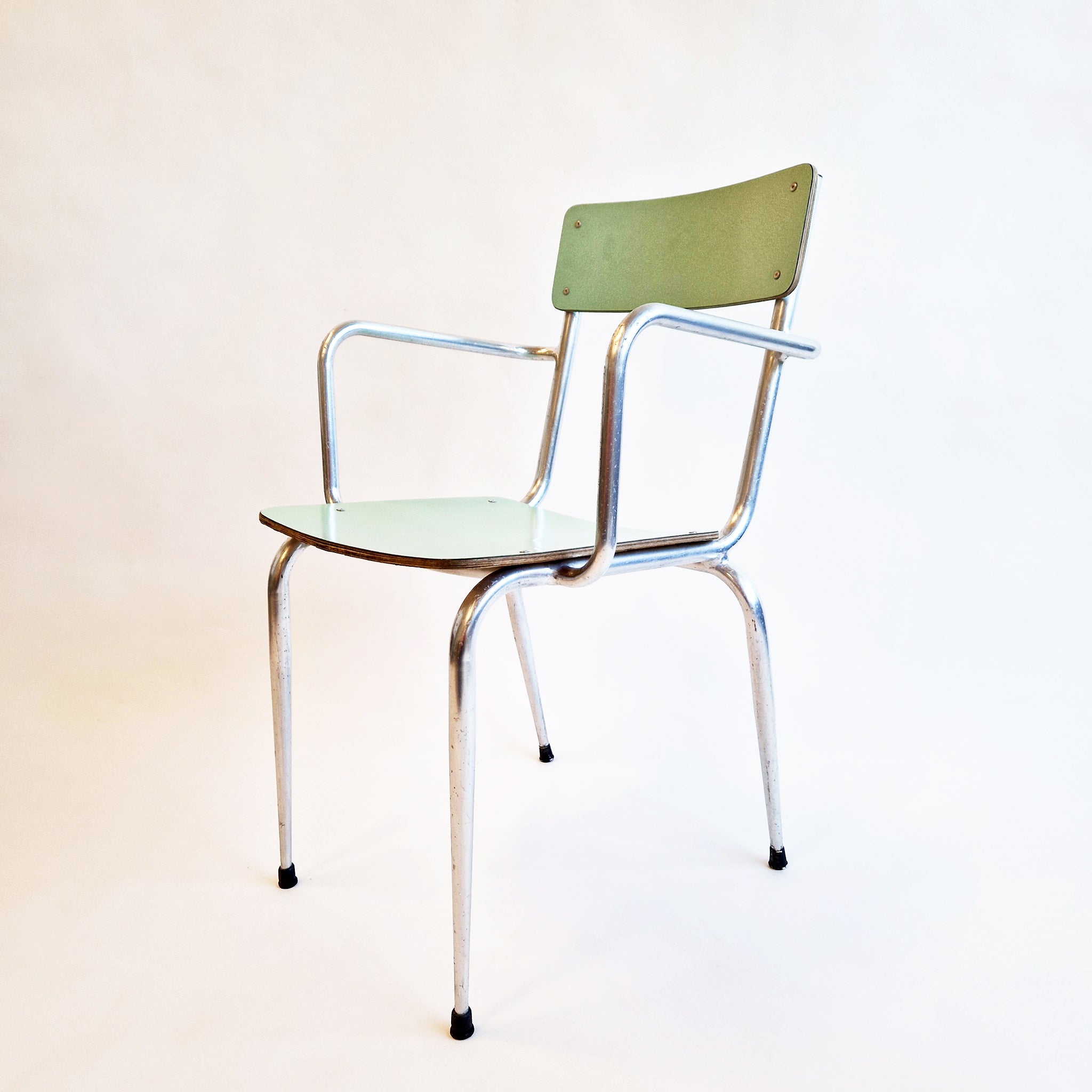 Vintage Italian aluminum armchair