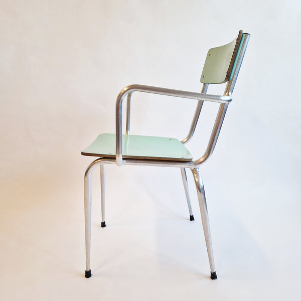 Vintage Italian aluminum armchair