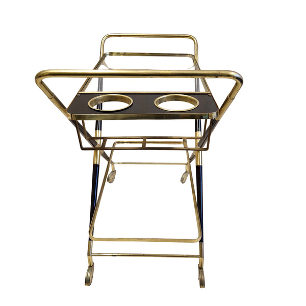 Mid-century brass bar cart by Cesare Lacca