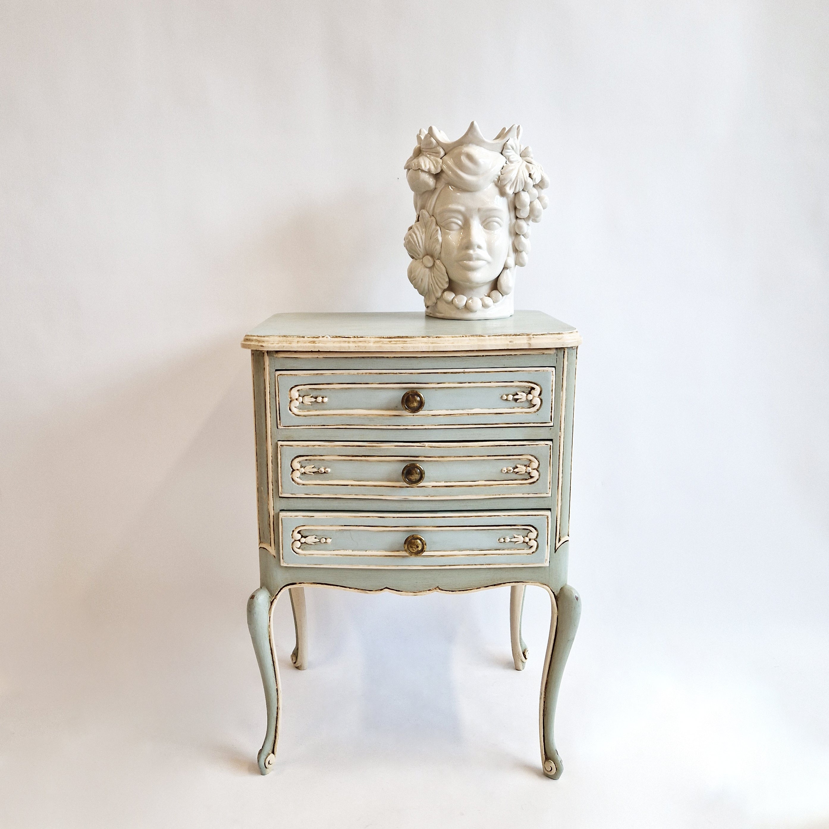 Vintage Italian bedside table with three drawers