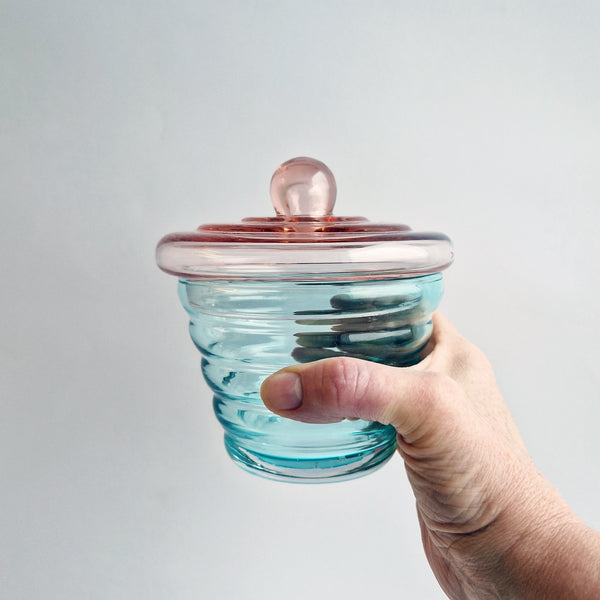 Vintage Italian beehive lidded jar