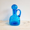 Vintage Empoli blue glass bottle with stopper