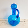 Vintage Empoli blue glass bottle with stopper