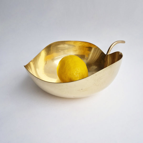 Vintage Italian brass apple dish