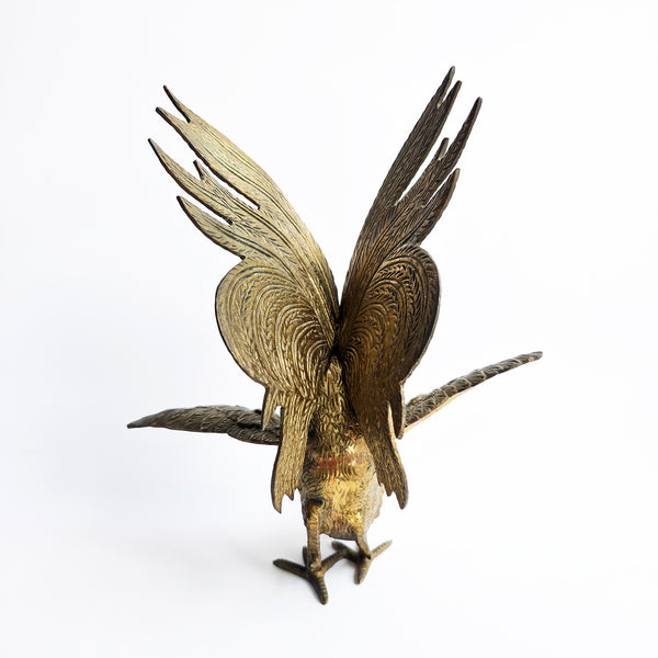 Mid-century Italian brass rooster figurine