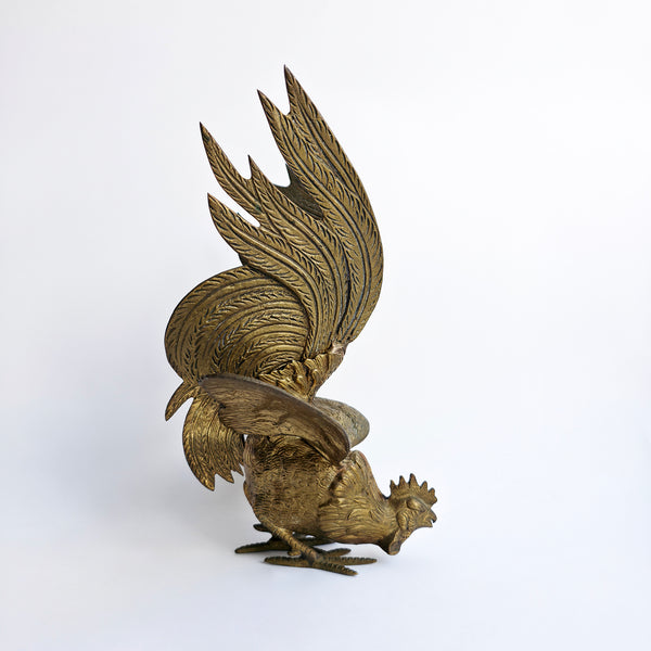 Mid-century Italian brass rooster figurine