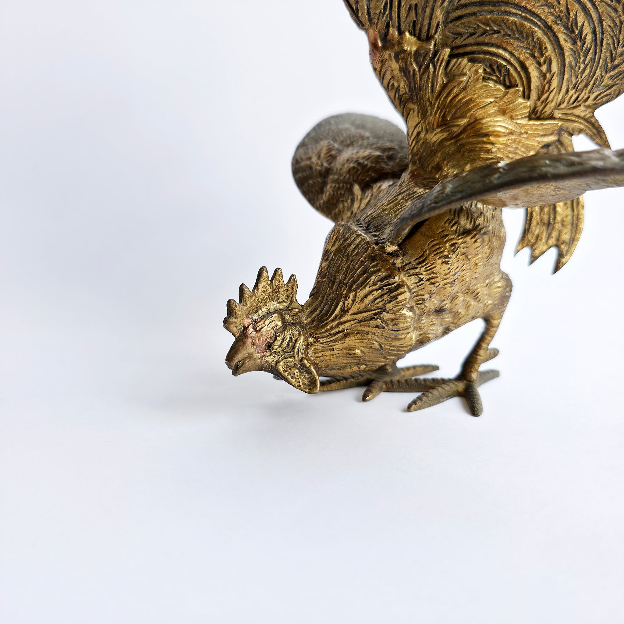 Mid-century Italian brass rooster figurine