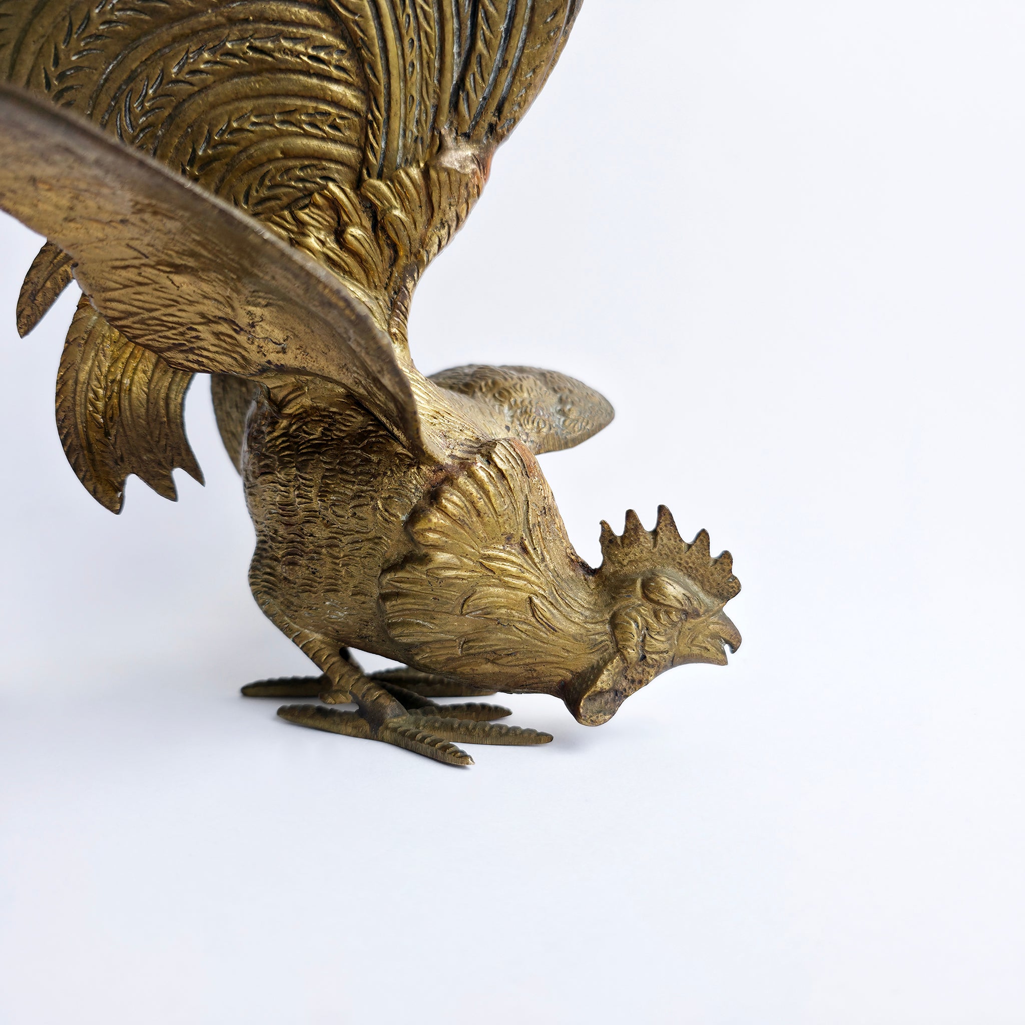 Mid-century Italian brass rooster figurine