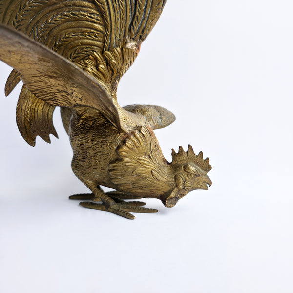 Mid-century Italian brass rooster figurine