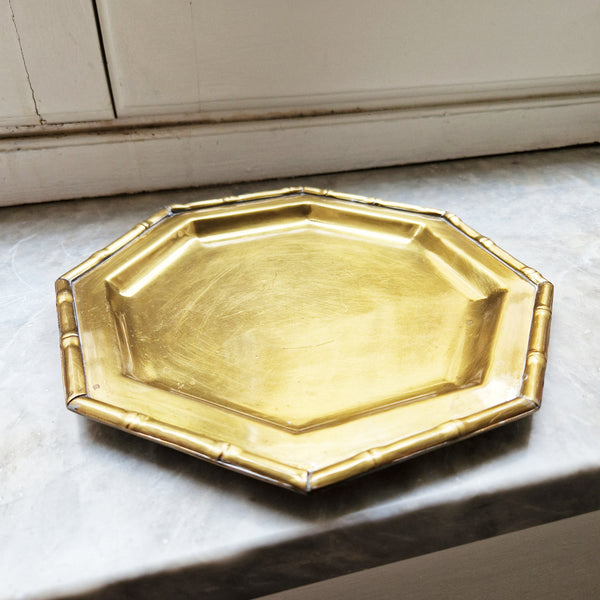 Vintage Italian octagonal brass tray