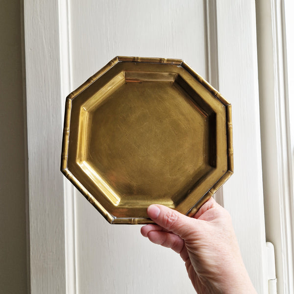 Vintage Italian octagonal brass tray