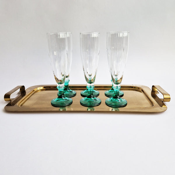 Vintage Italian brass rectangular tray