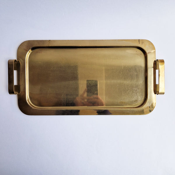 Vintage Italian brass rectangular tray