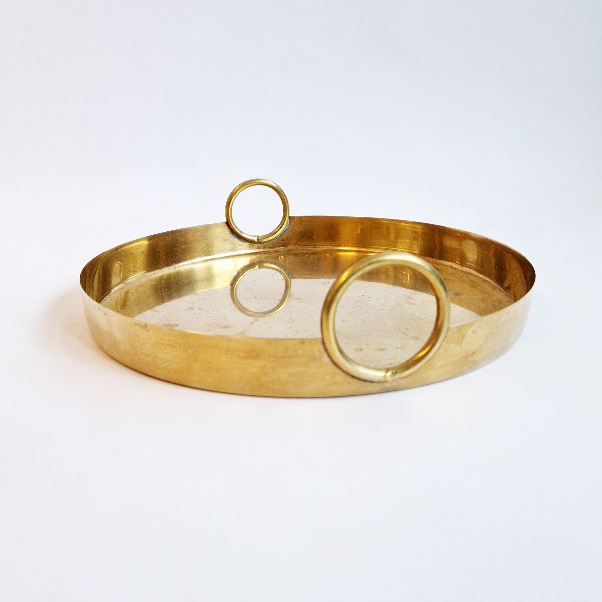 Vintage Italian brass round tray