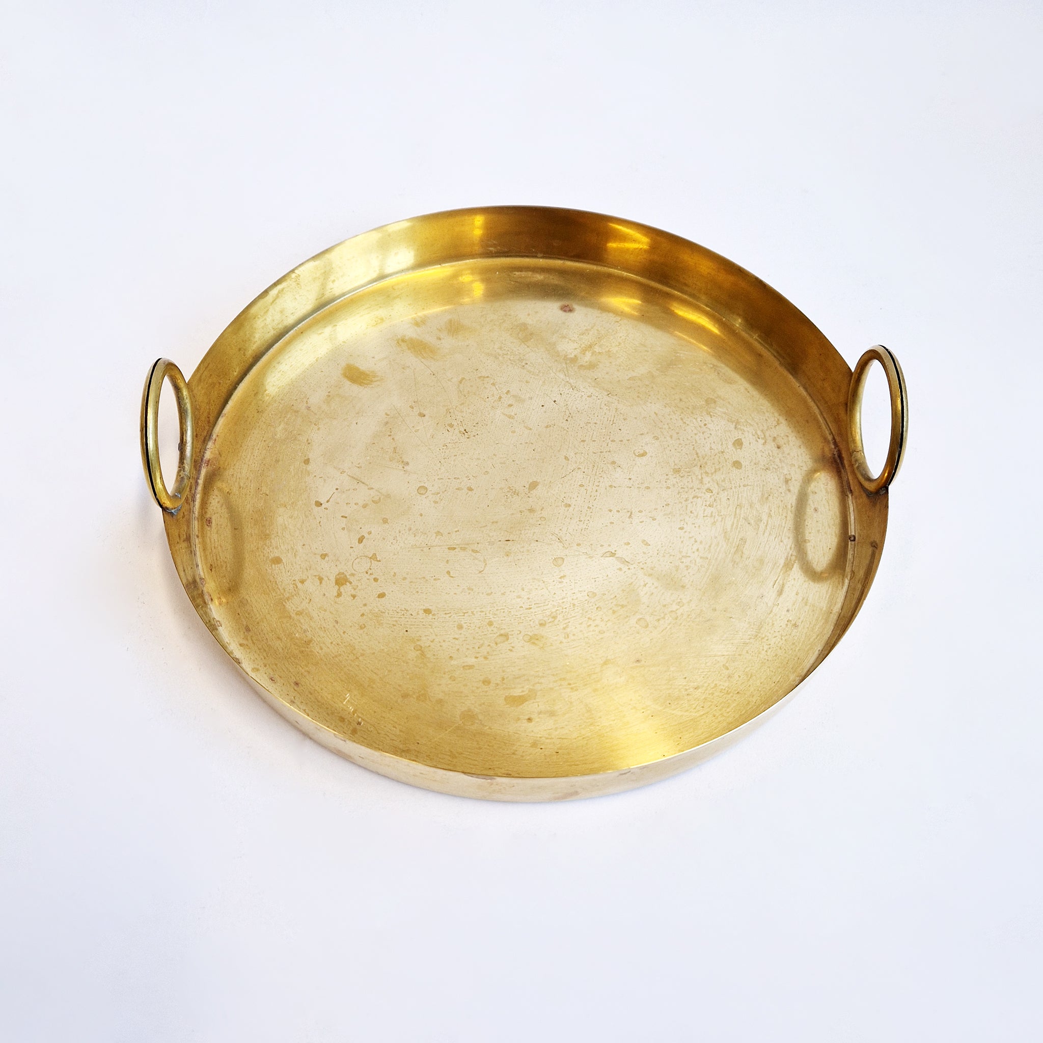 Vintage Italian brass round tray