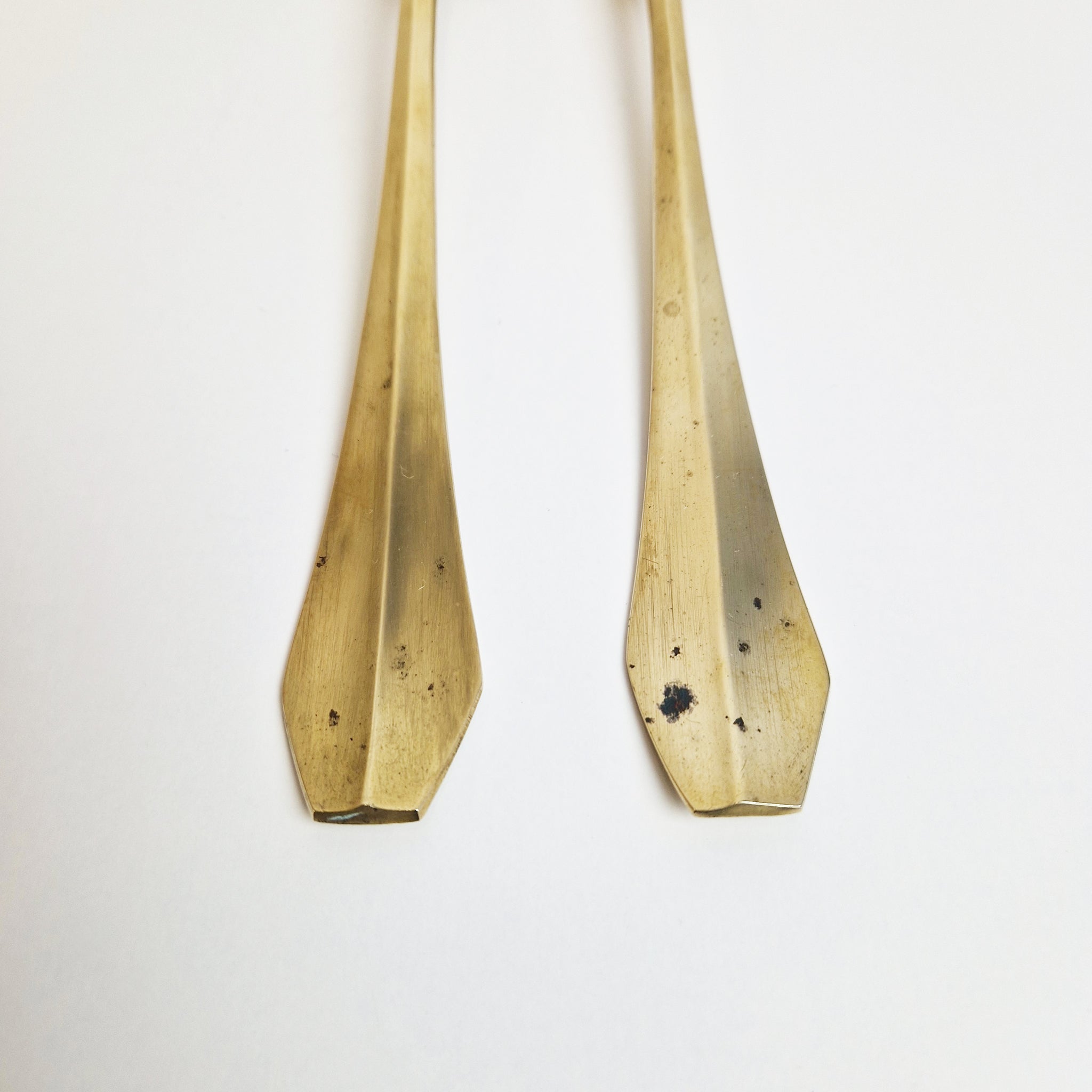 Vintage brass spoon and fork for serving