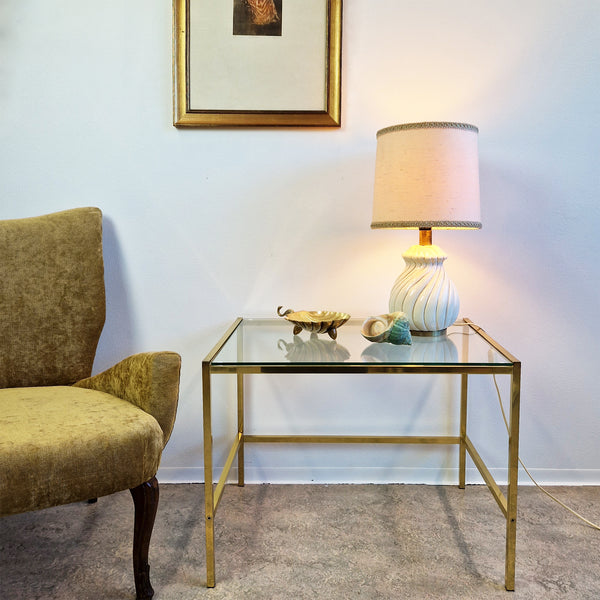 Vintage Italian small brass coffee table