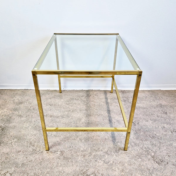 Vintage Italian small brass coffee table