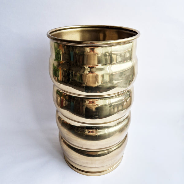 Vintage Italian wavy brass umbrella stand