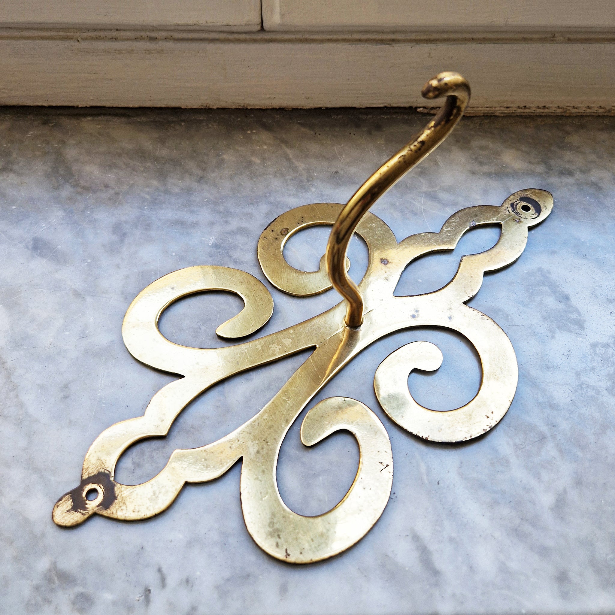Vintage Italian brass wall hook