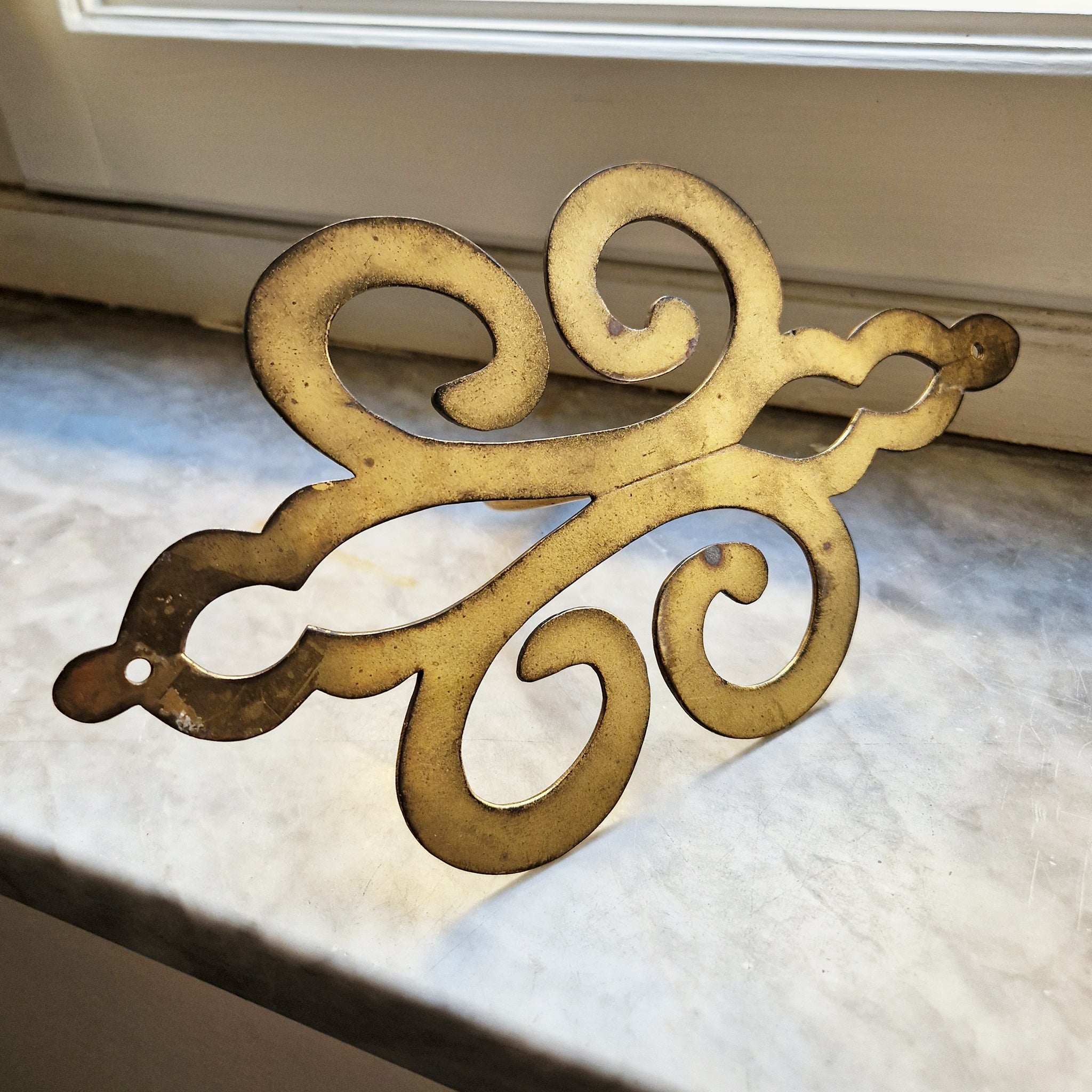 Vintage Italian brass wall hook