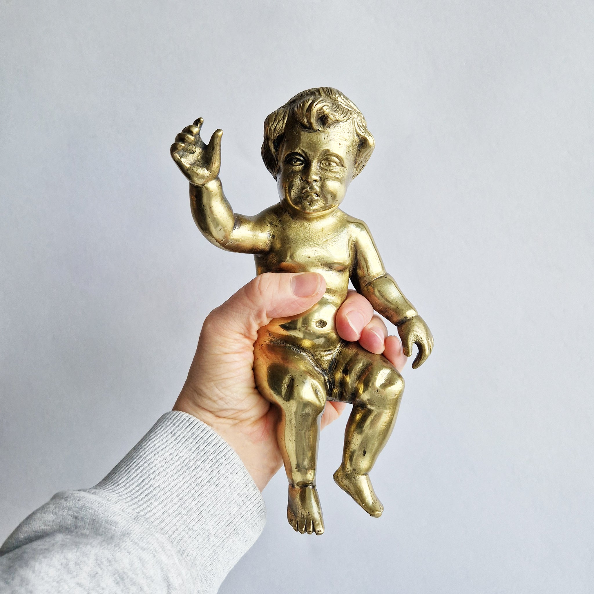 Large vintage Italian bronze putto