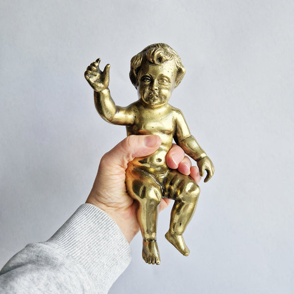 Large vintage Italian bronze putto