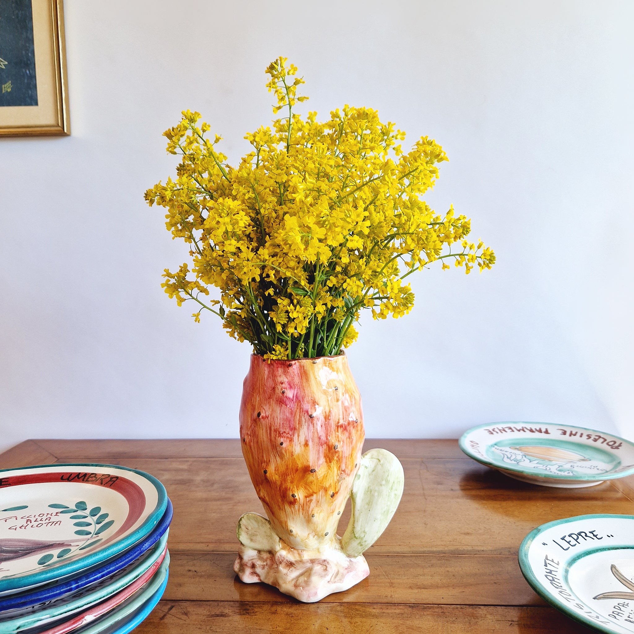 Vintage Italian prickly pear vase by Gerbino Venetico