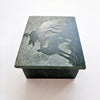 Vintage green carved trinket box