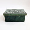 Vintage green carved trinket box